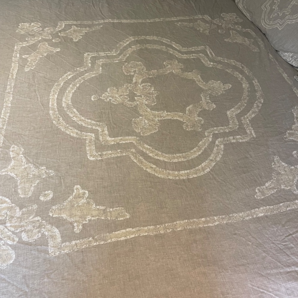 Restoration Hardware Italian Baroque Medallion king duvet and two shams - Picture 2 of 5